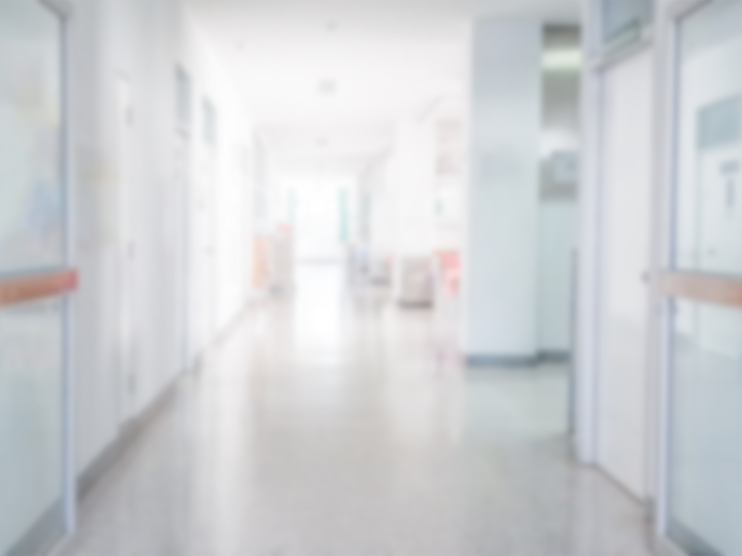 Out-of-focus image of hospital hallway