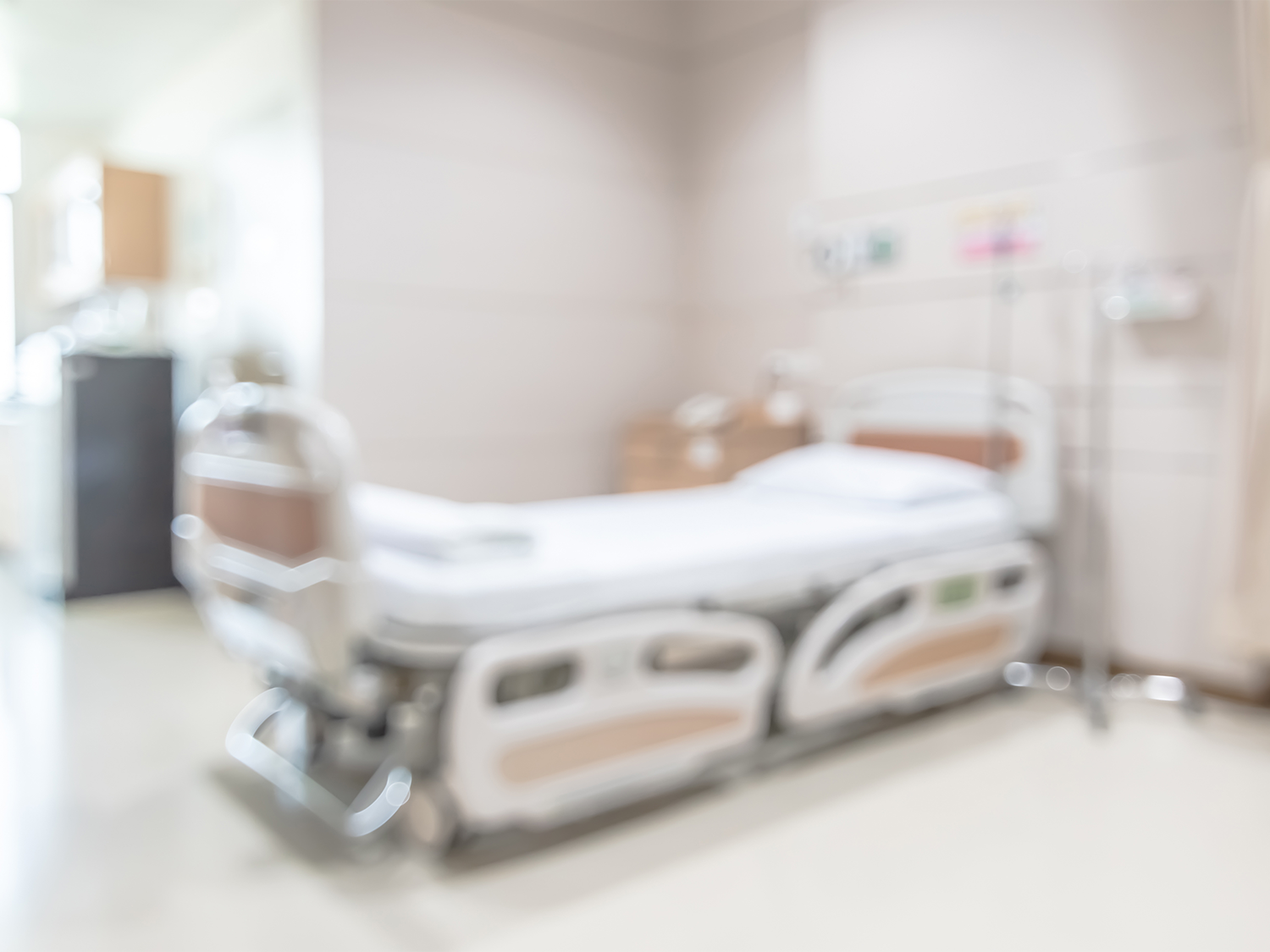 Out-of-focus hospital room